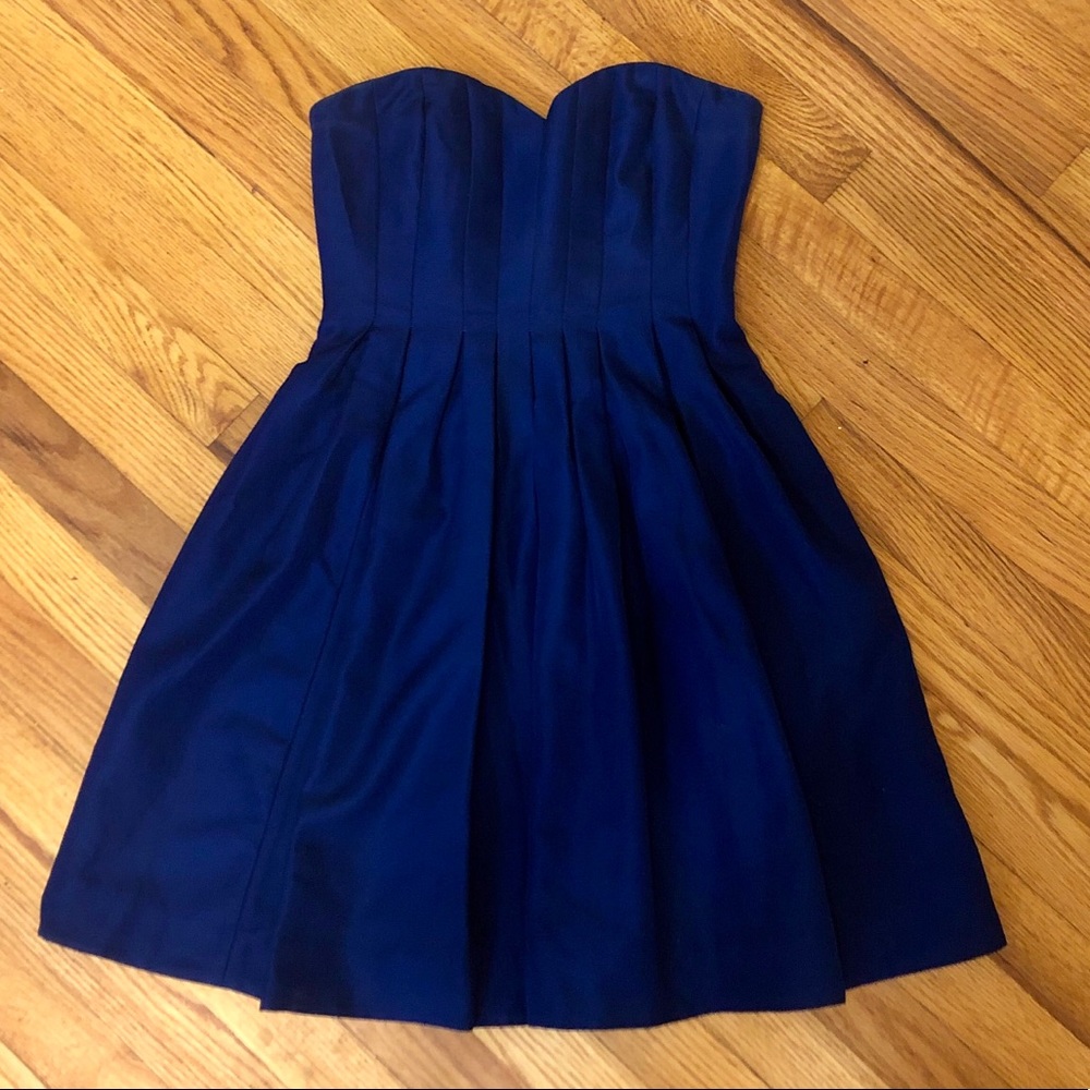 Navy Strapless JCrew Dress
